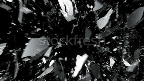 Destructed glass on black with motion blur Stock photo © Arsgera