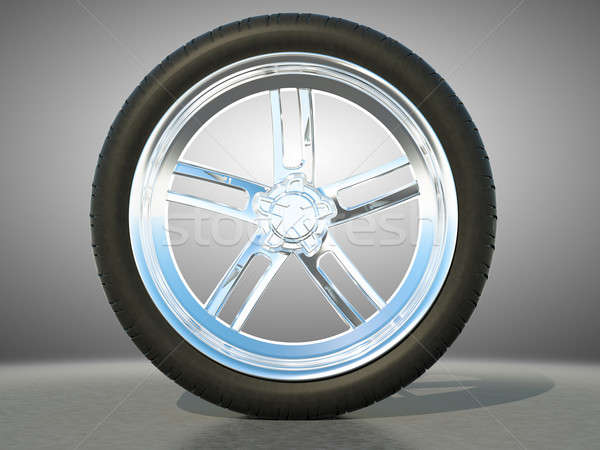 Automobile alliage roue pneu studio lumière Photo stock © Arsgera