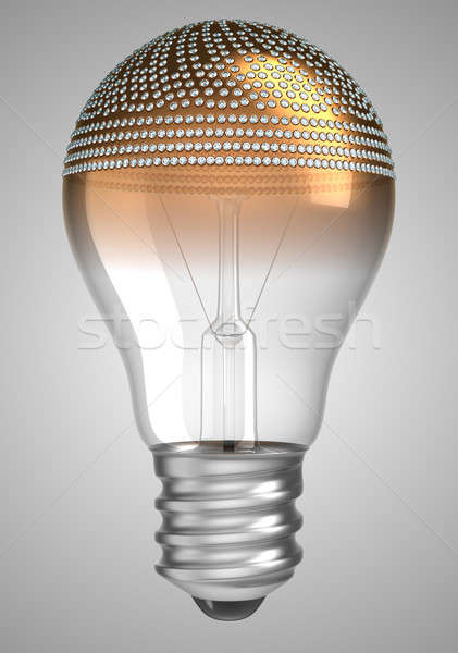 Golden Lightbulb incrusted with diamonds Stock photo © Arsgera