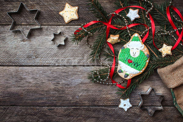 ストックフォト: 2015 · かわいい · 羊 · クッキー · クリスマス
