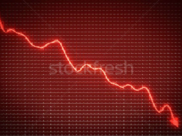 Stockfoto: Rood · trend · symbool · business · recessie · financiële · crisis