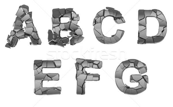 Defekt Schriftart Briefe isoliert weiß Schreiben Stock foto © Arsgera
