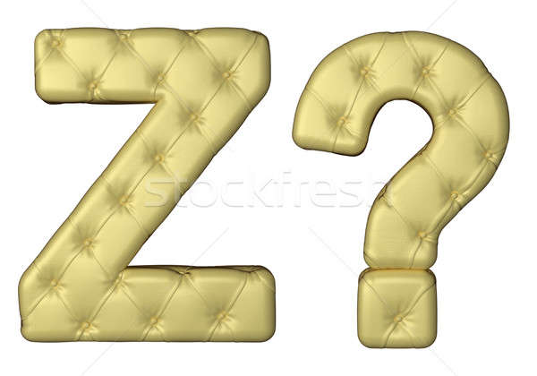Luxury beige leather font Z and query mark Stock photo © Arsgera