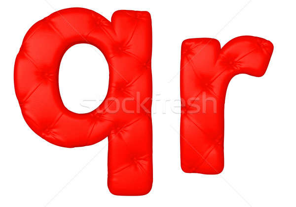 Luxury red leather font R Q letters Stock photo © Arsgera
