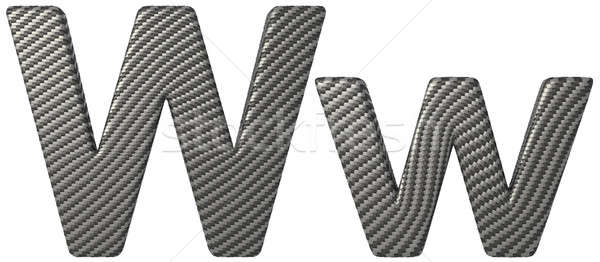 Carbon fiber font W lowercase and capital letters Stock photo © Arsgera