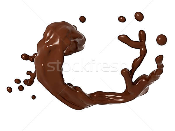 液體 巧克力 濺 孤立 白 商業照片 © Arsgera