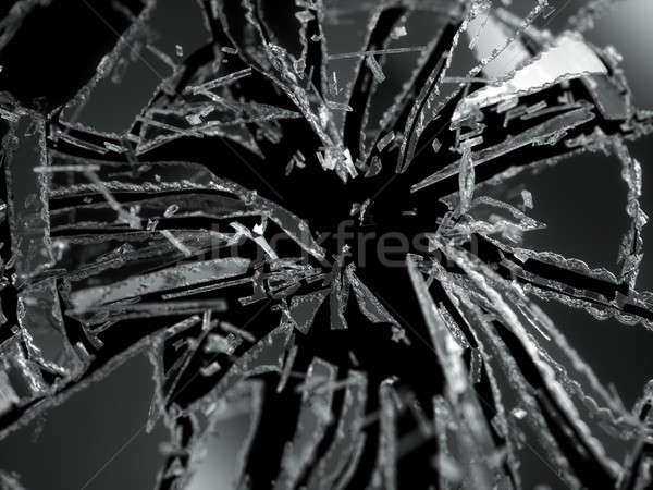 Shattered or demolished glass Pieces isolated Stock photo © Arsgera
