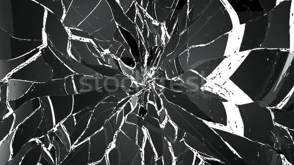 Pieces of demolished or Shattered glass Stock photo © Arsgera