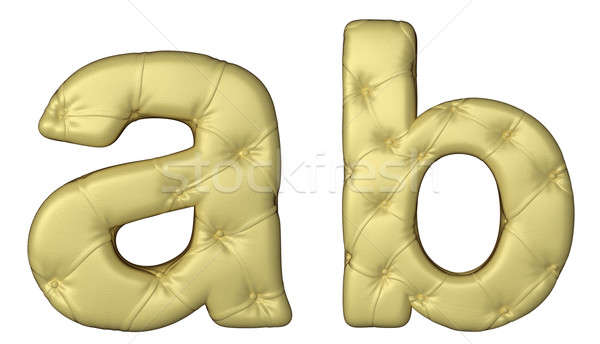 Luxury beige leather font A B letters Stock photo © Arsgera