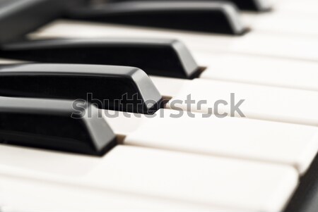 Black and white - Piano keyboard closeup Stock photo © Arsgera