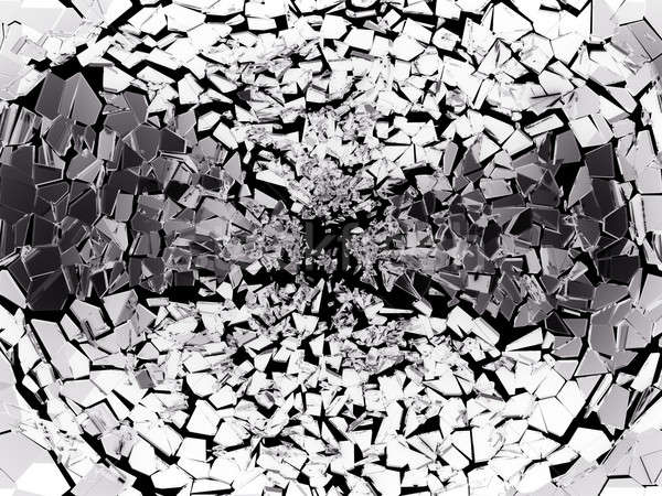 Piese rupt de sticlă negru mare abstract Imagine de stoc © Arsgera