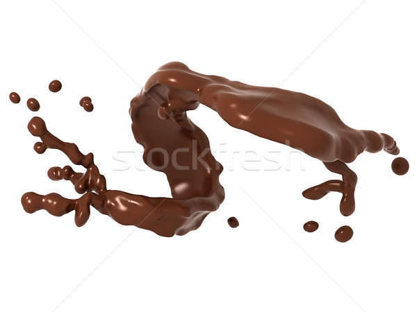 Stok fotoğraf: Sıvı · çikolata · sıçrama · yalıtılmış · beyaz · büyük