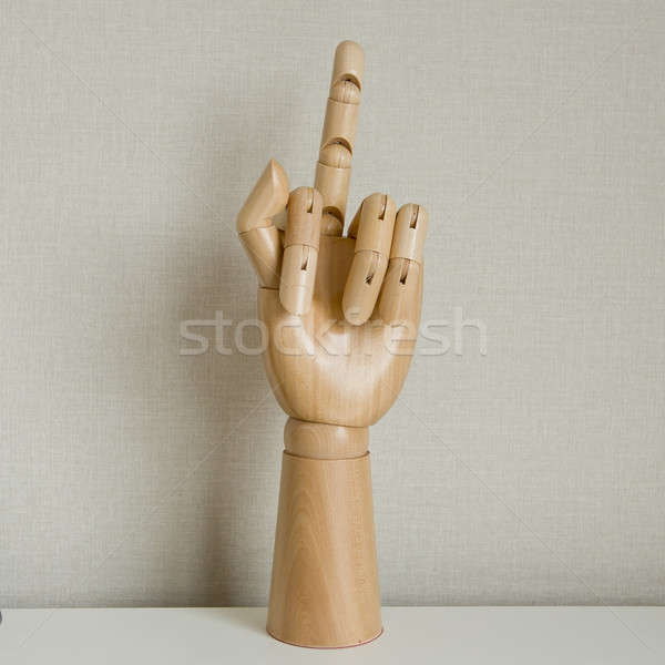 Hand Gesturing With Middle Finger On White Background Stock photo © art9858