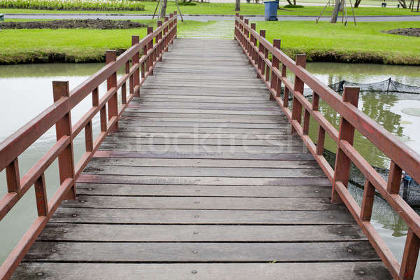 Wood bridge in park Stock photo © art9858