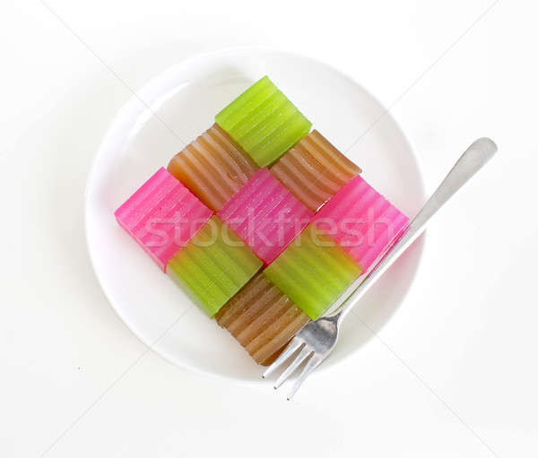 Khanom Chan or Thai sweetmeat is a kind of sweet Thai dessert. Stock photo © art9858