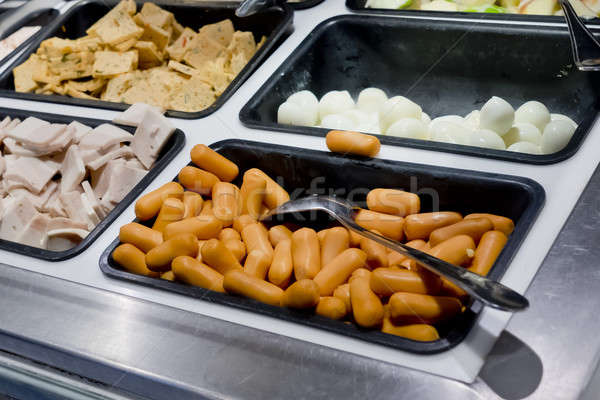 Stock photo: Variety of ingredients in salad bar in supermarket