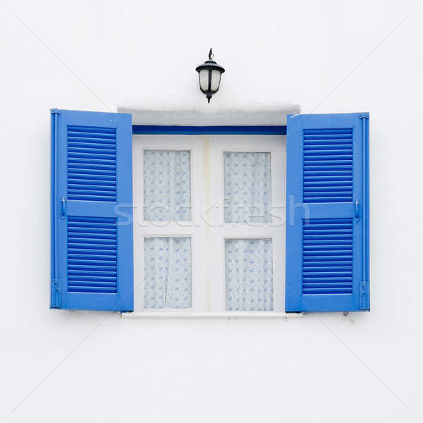 Greek Style windows - blue and white window Stock photo © art9858