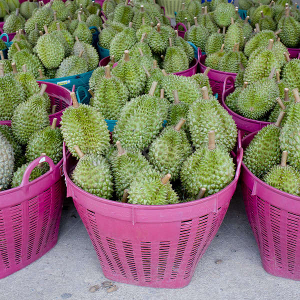 Stock photo: durian in the basket ready to sell