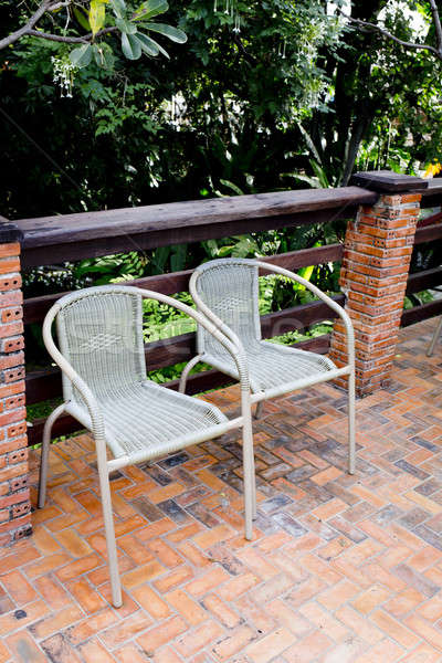 Out door couple of rattan chairs. Stock photo © art9858