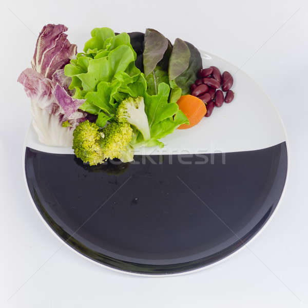 vegetable salad on plate with blank spcae for wording Stock photo © art9858
