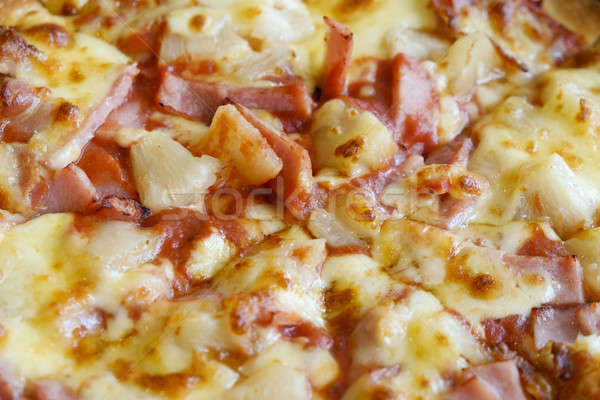 delicious hawaiian rustic style pizza made with fresh pineapples Stock photo © art9858