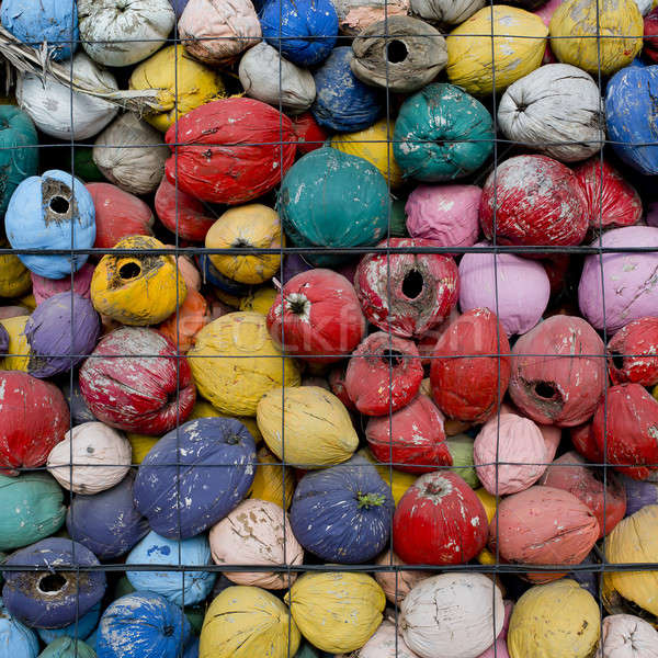 Renkli atık hindistan cevizi doku Metal kutu Stok fotoğraf © art9858