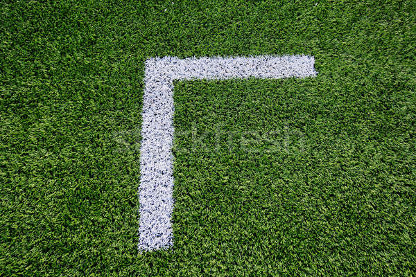Corner boundary markings of grass soccer field Stock photo © art9858