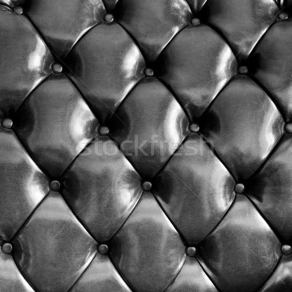 Close up black luxury buttoned leather Stock photo © art9858