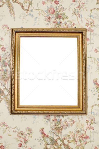 [[stock_photo]]: Antique · or · cadre · isolé · blanche · bois