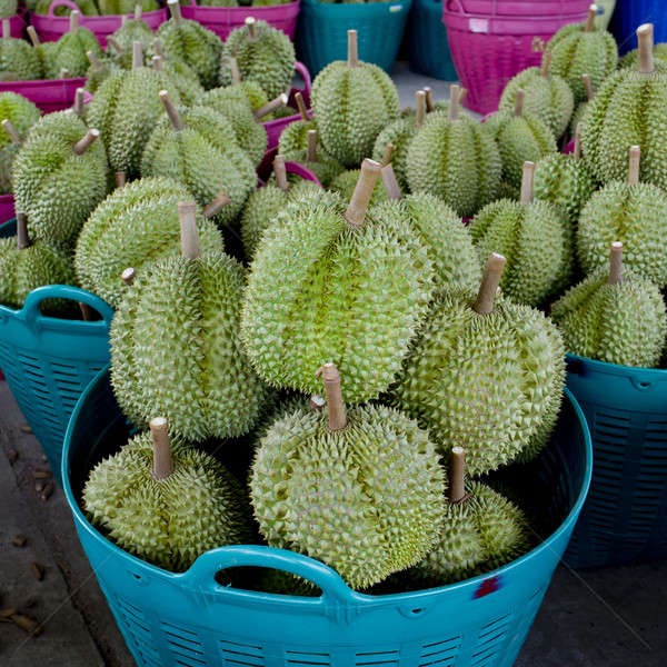 Stock photo: durian in the basket ready to sell