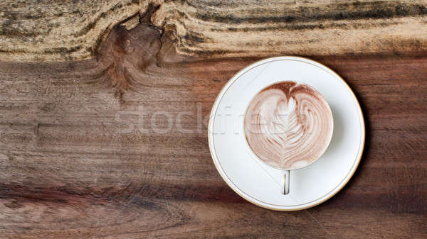 Cappuccino Tasse Milch Schaum Zimt Restaurant Stock foto © art9858