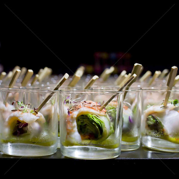 Finger Food in small glass with stick Stock photo © art9858