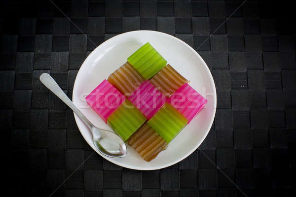 Khanom Chan or Thai sweetmeat is a kind of sweet Thai dessert. Stock photo © art9858