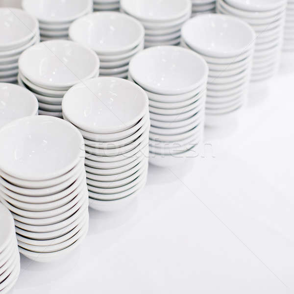 a stack of white dishes en soup bowls Stock photo © art9858