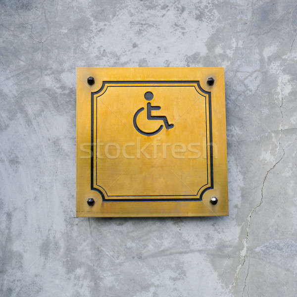 Handicapées handicap icône signe or métal [[stock_photo]] © art9858