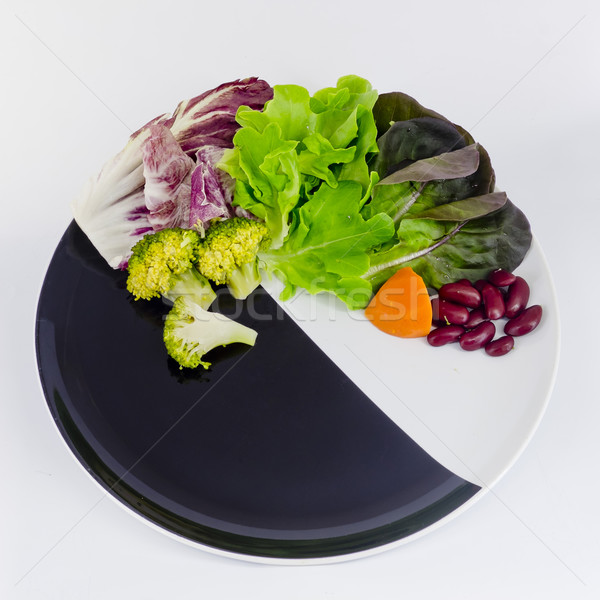 vegetable salad on plate with blank spcae for wording Stock photo © art9858