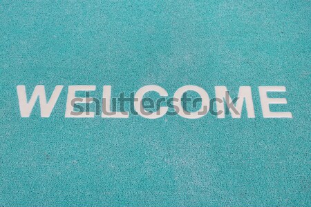 Blue welcome carpet, welcome doormat carpet Stock photo © art9858