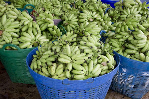 Green banana bundle in basket ready to sell Stock photo © art9858