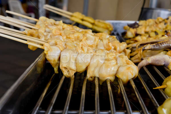 新鮮な イカ バーベキュー 食品 背景 表 ストックフォト © art9858