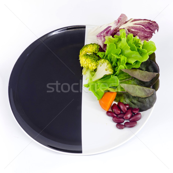 vegetable salad on plate with blank spcae for wording Stock photo © art9858