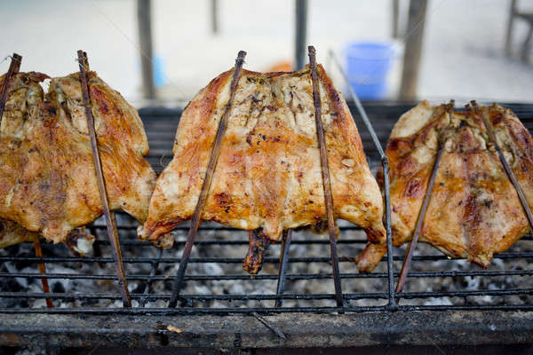 Grilled Chicken on Gridiron Thai Food Dish Stock photo © art9858