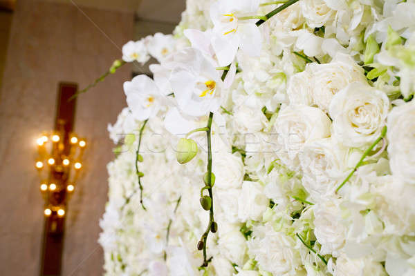 White roses and lamp in hotel Stock photo © art9858