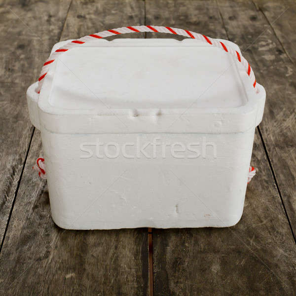 Styrofoam storage box on wood table Stock photo © art9858