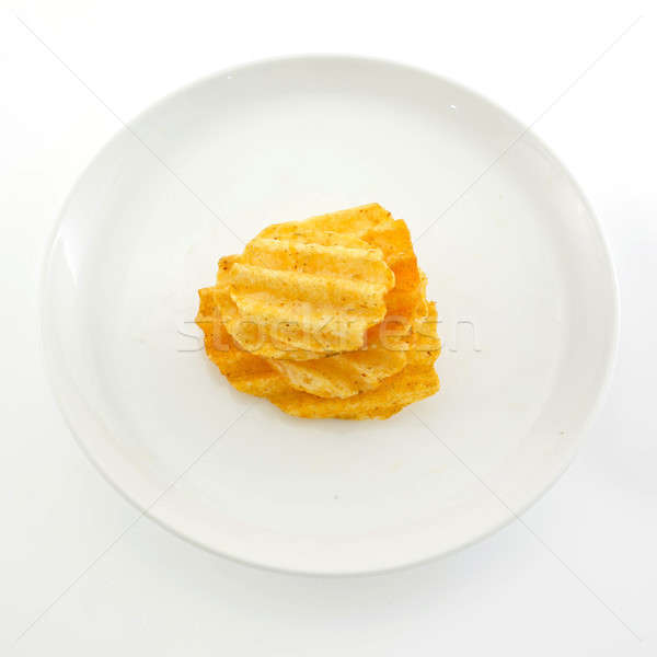 Papa blanco comer almuerzo chip dieta Foto stock © art9858