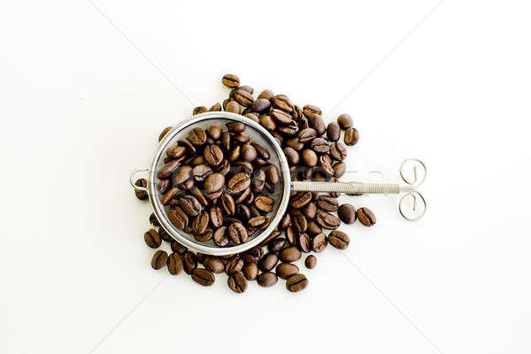 Grão de café filtrar branco fundo beber copo Foto stock © art9858
