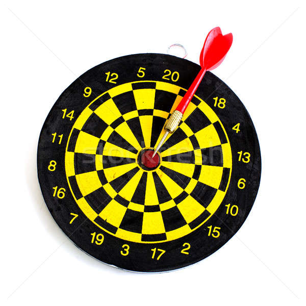 One darts in center of target isolated on white Stock photo © art9858