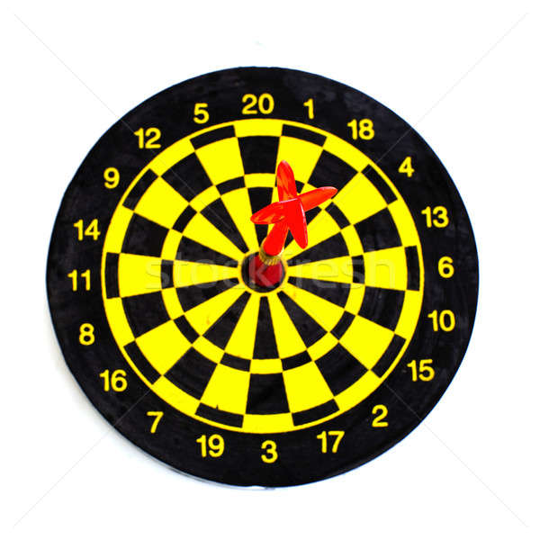 One darts in center of target isolated on white Stock photo © art9858