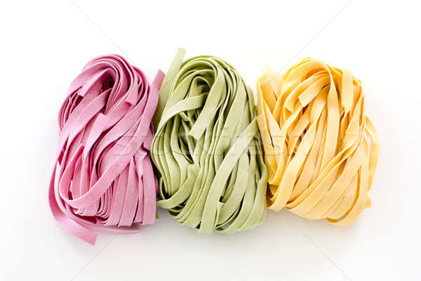 Bundles of dried ribbon color  pasta Stock photo © art9858