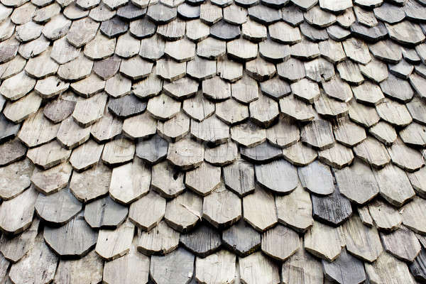 Diagonal detail of brown wood roof Stock photo © art9858