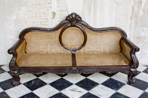 vintage style of interior decoration the leather sofa Stock photo © art9858